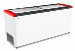 ЛАРЬ МОРОЗИЛЬНЫЙ GELLAR FG 700 С ПРЯМОЕ СТЕКЛО КРАСНЫЙ (ПРОПАН)